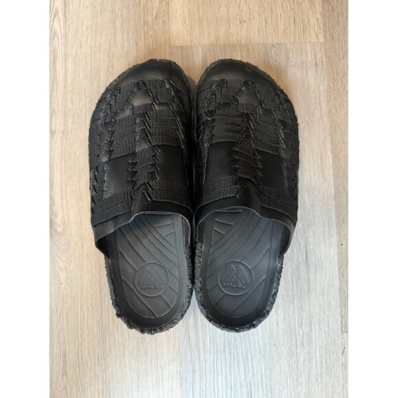 Malibu Sandals:  Thunderbird Mule - Vegan Leather | Woven Poly | Black | 9 Mens - Picture 1 of 4